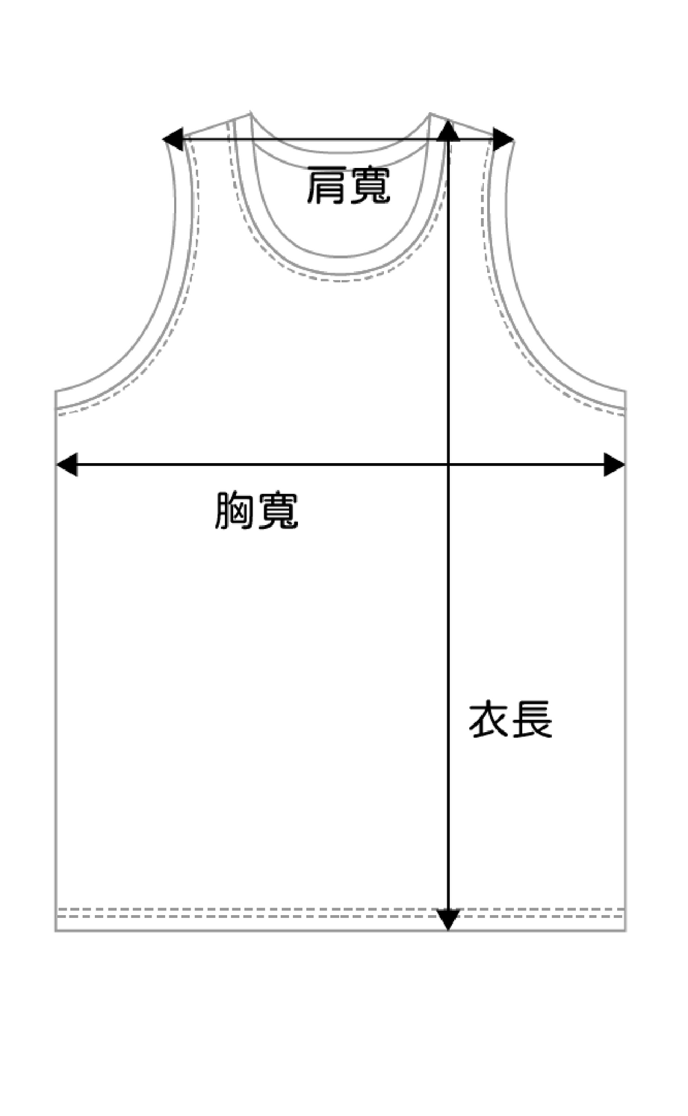 圓領籃球服 尺寸示意圖