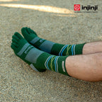 Injinji - 【injinji】Trail野跑避震吸排五趾中筒襪FX (森林綠) - NAA37 37 | 吸濕排汗 厚底防震 防腳底水泡 推薦鐵人襪