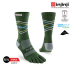 Injinji - 【injinji】Trail野跑避震吸排五趾中筒襪FX (森林綠) - NAA37 37 | 吸濕排汗 厚底防震 防腳底水泡 推薦鐵人襪