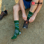 Injinji - 【injinji】Trail野跑避震吸排五趾中筒襪FX (森林綠) - NAA37 37 | 吸濕排汗 厚底防震 防腳底水泡 推薦鐵人襪