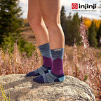 Injinji - 【injinji】女 Trail野跑避震吸排五趾中筒襪FX (暮夜藍) - WAA3957 | 吸濕排汗 厚底防震 防腳底水泡 推薦女襪