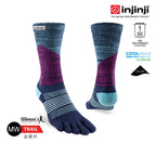 Injinji - 【injinji】女 Trail野跑避震吸排五趾中筒襪FX (暮夜藍) - WAA3957 | 吸濕排汗 厚底防震 防腳底水泡 推薦女襪