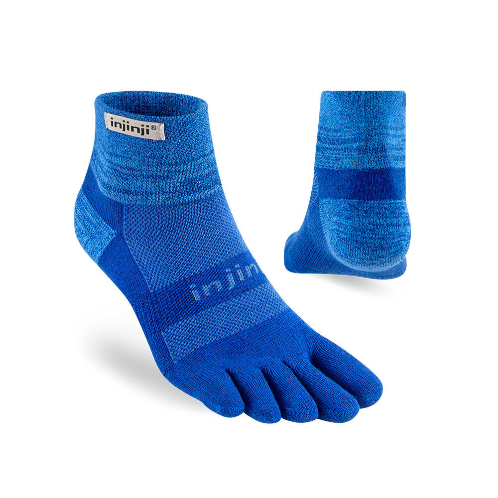 Injinji - 【injinji】Trail野跑避震吸排五趾短襪 (船塢藍) - NAA3655 | 厚底防震 運動員推薦 吸濕排汗 五趾襪