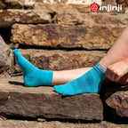 Injinji - 【injinji】Run輕量吸排五趾短襪NX (太平洋藍) - NAA1253 | COOLMAX 快乾襪 吸濕排汗 輕量透氣 五趾襪 短襪