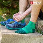Injinji - 【injinji】Run輕量吸排五趾短襪NX (蕨葉綠) - NAA1245 | COOLMAX 快乾襪 吸濕排汗 輕量透氣 五趾襪 短襪