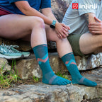 Injinji - 【injinji】Run輕量吸排五趾中筒襪NX (潟湖綠)  - NAA1947 | COOLMAX 快乾襪 吸濕排汗 輕量透氣 中筒襪