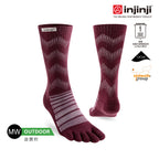Injinji - 【injinji】Outdoor戶外避震羊毛五趾中筒襪NX (石榴紅)-AA7608 |五趾襪 登山襪 登山推薦 防臭抗菌 吸濕排汗 羊毛襪