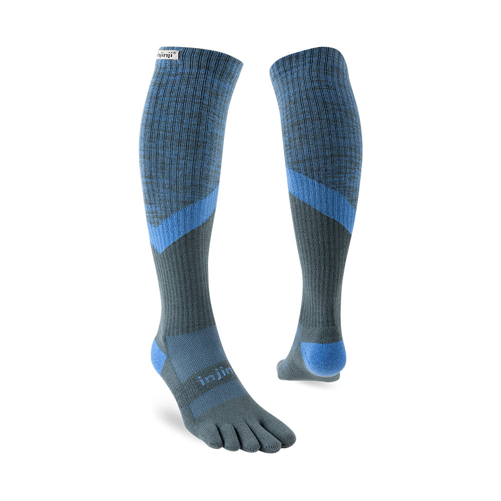 Injinji - 【injinji】Trail野跑避震吸排五趾高筒襪 (風暴藍) - NAA3557 | 厚底防震 運動員推薦 吸濕排汗 五趾襪