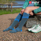 Injinji - 【injinji】Trail野跑避震吸排五趾高筒襪 (風暴藍) - NAA3557 | 厚底防震 運動員推薦 吸濕排汗 五趾襪