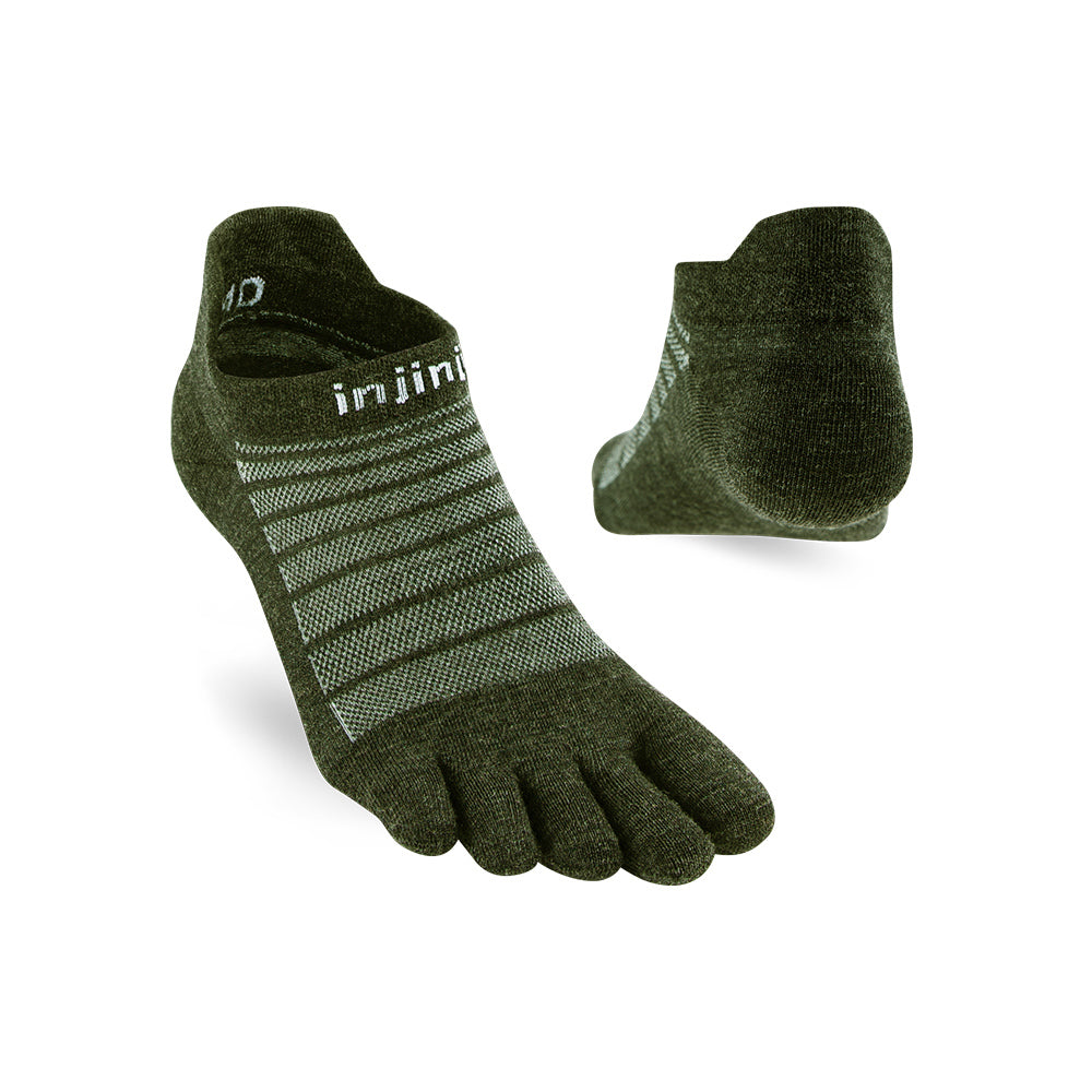 Injinji - 【injinji】Run輕量羊毛五趾隱形襪NX (森林綠) - NAA0748 | 羊毛材質 防臭抗菌襪 吸濕排汗襪