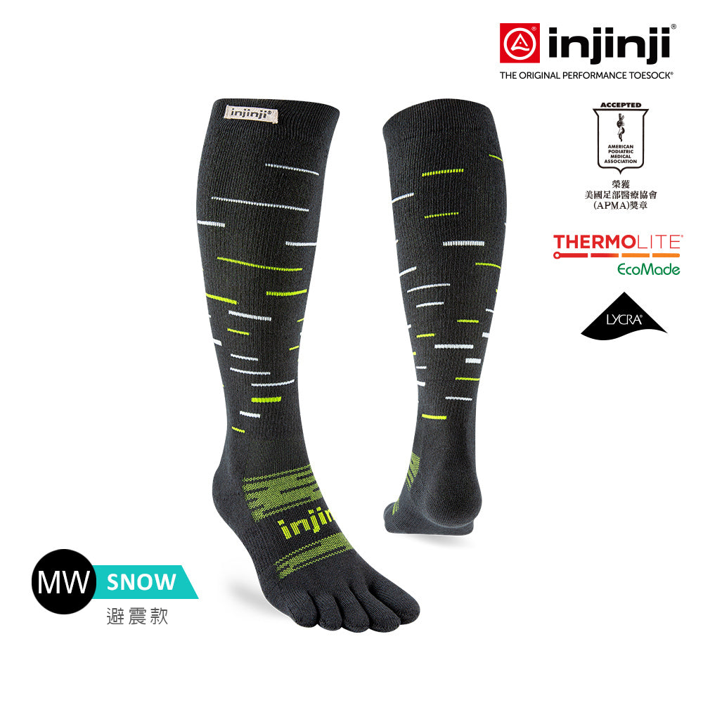 Injinji - 【injinji】SNOW THERMOLITE保暖五趾高筒襪 (影黑) - NAA0195 | COOLMAX 保暖襪 吸濕排汗 五趾襪 高筒襪
