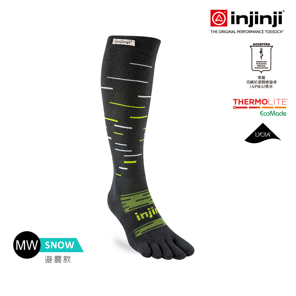 Injinji - 【injinji】SNOW THERMOLITE保暖五趾高筒襪 (影黑) - NAA0195 | COOLMAX 保暖襪 吸濕排汗 五趾襪 高筒襪