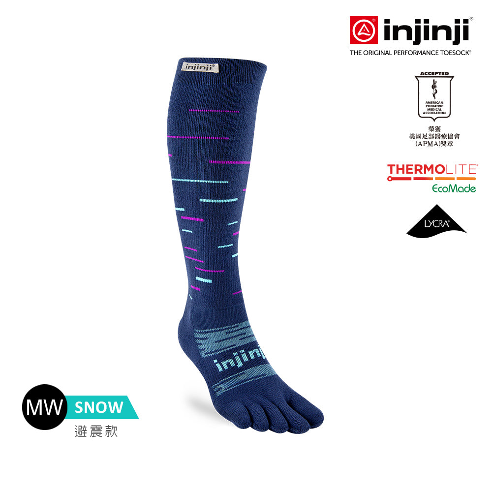 Injinji - 【injinji】SNOW THERMOLITE保暖五趾高筒襪(暮藍) - NAA0157 | COOLMAX 保暖襪 吸濕排汗 五趾襪 高筒襪