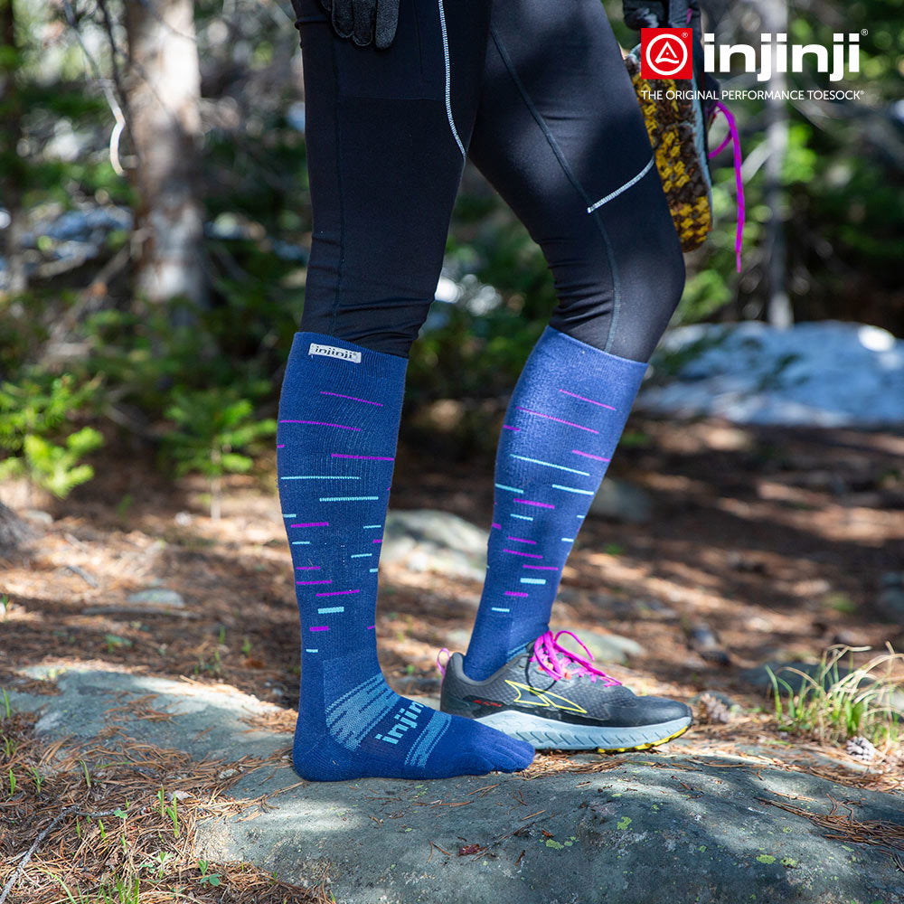 Injinji - 【injinji】SNOW THERMOLITE保暖五趾高筒襪(暮藍) - NAA0157 | COOLMAX 保暖襪 吸濕排汗 五趾襪 高筒襪