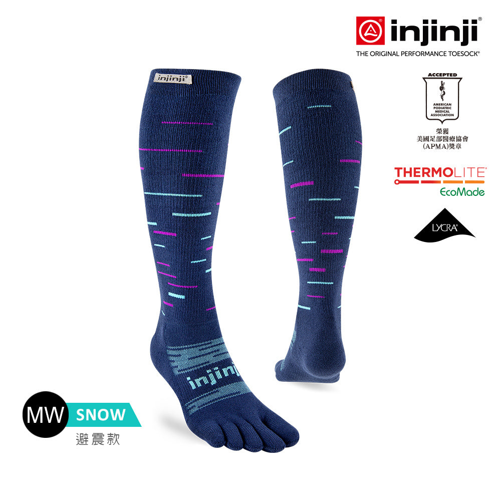 Injinji - 【injinji】SNOW THERMOLITE保暖五趾高筒襪(暮藍) - NAA0157 | COOLMAX 保暖襪 吸濕排汗 五趾襪 高筒襪