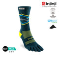 Injinji - 【injinji】Trail野跑避震吸排五趾中筒襪FX (墨綠) - NAA3738 | 吸濕排汗 厚底防震 防腳底水泡 推薦鐵人襪