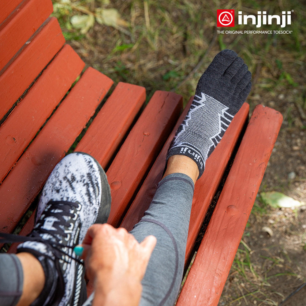 Injinji - 【injinji】Ultra Run終極系列羊毛五趾隱形襪 (石板灰) - NAA7794 | 吸濕排汗 輕量透氣 羊毛襪 避震緩衝 推薦跑步襪