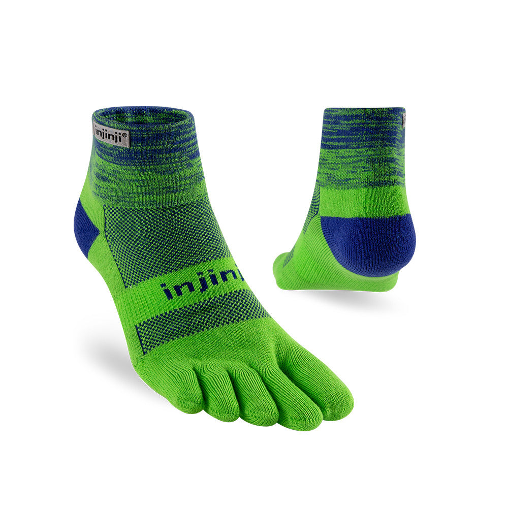 Injinji - 【injinji】Trail野跑避震吸排五趾短襪 (樹冠綠) - NAA3643 | 厚底防震 運動員推薦 吸濕排汗 五趾襪