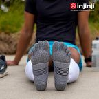 Injinji - 【injinji】COMPRESSION 五趾壓力襪(灰色) - NAA5193 | 吸濕排汗 跑步 馬拉松 健身訓練 漸進式壓力
