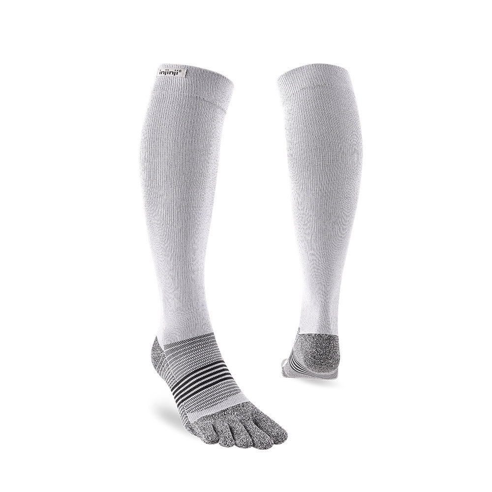 Injinji - 【injinji】COMPRESSION 五趾壓力襪(灰色) - NAA5193 | 吸濕排汗 跑步 馬拉松 健身訓練 漸進式壓力