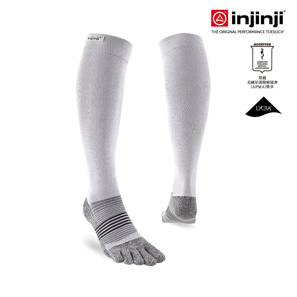Injinji - 【injinji】COMPRESSION 五趾壓力襪(灰色) - NAA5193 | 吸濕排汗 跑步 馬拉松 健身訓練 漸進式壓力