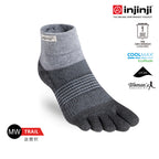 Injinji - 【injinji】女 Trail野跑避震吸排五趾短襪(黑色) - WAA3895 | 厚底防震 運動員推薦 吸濕排汗 五趾襪
