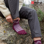 Injinji - 【injinji】Outdoor戶外避震羊毛五趾短襪NX (石榴紅)-NAA7508 |五趾襪 登山襪 登山推薦 防臭抗菌 吸濕排汗 羊毛襪