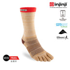 Injinji - 【injinji】女 Trail野跑避震吸排五趾中筒襪FX(褐色) - WAA3983 | 吸濕排汗 厚底防震 防腳底水泡 推薦女襪