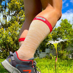 Injinji - 【injinji】女 Trail野跑避震吸排五趾中筒襪FX(褐色) - WAA3983 | 吸濕排汗 厚底防震 防腳底水泡 推薦女襪