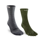 Injinji - 活動組合價【injinji】Hiker 男 羊毛中筒健行襪-外襪(石墨灰)+Liner內襪(森林綠) | 羊毛襪 登山襪 登山用品 抗菌防臭襪