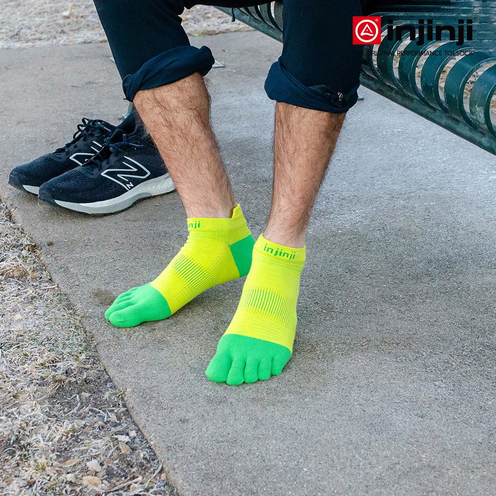 Injinji - 【injinji】Run輕量吸排五趾隱形襪NX (三葉草綠) - NAA1332 | COOLMAX 快乾襪 吸濕排汗 輕量透氣 五趾襪 隱形襪
