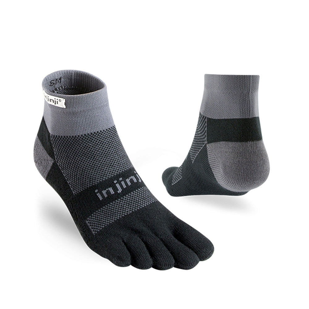 Injinji - 【injinji】RUN避震吸排五趾短襪FX (黑灰) - NAA4895 | 吸濕排汗 厚底防震 防腳底水泡 路跑專用襪 運動襪