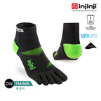Injinji - 【injinji】Trainer訓練五趾短襪 (青檸綠) - NAA5733 | 厚底防震 訓練襪 吸濕排汗 五趾襪
