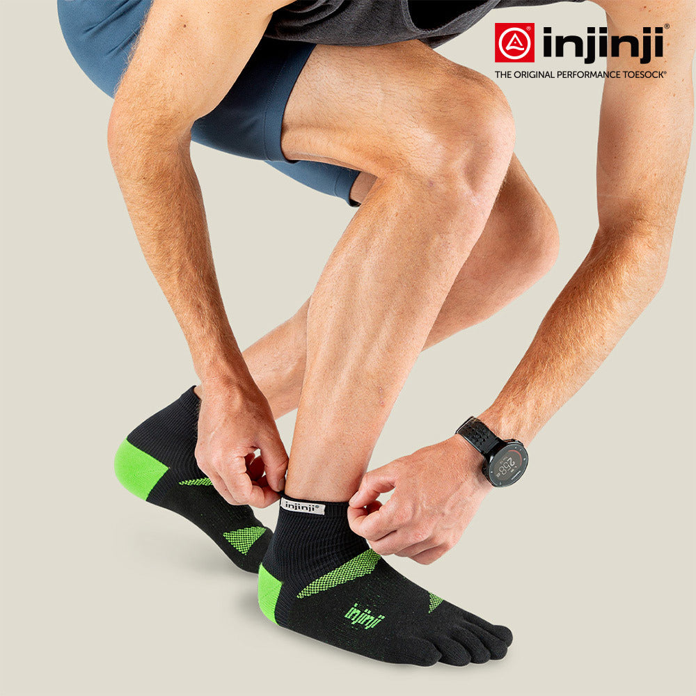 Injinji - 【injinji】Trainer訓練五趾短襪 (青檸綠) - NAA5733 | 厚底防震 訓練襪 吸濕排汗 五趾襪