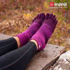 Injinji - 【injinji】女 Trail野跑避震吸排五趾短襪(堇紫) - WAA3877 | 厚底防震 運動員推薦 吸濕排汗 五趾襪