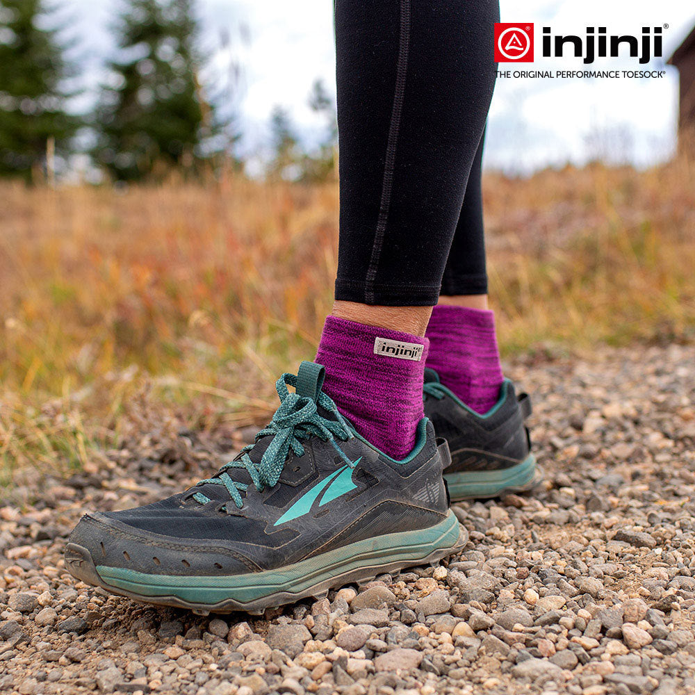 Injinji - 【injinji】女 Trail野跑避震吸排五趾短襪(堇紫) - WAA3877 | 厚底防震 運動員推薦 吸濕排汗 五趾襪
