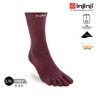 Injinji - 【injinji】Liner中筒羊毛內襪NX (石榴紅) - NAA2908 | 羊毛抗菌襪 吸濕排汗 登山推薦 五趾襪