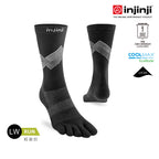 Injinji - 【injinji】Run輕量吸排五趾中筒襪NX (黑色)  - NAA1995 | COOLMAX 快乾襪 吸濕排汗 輕量透氣 中筒襪