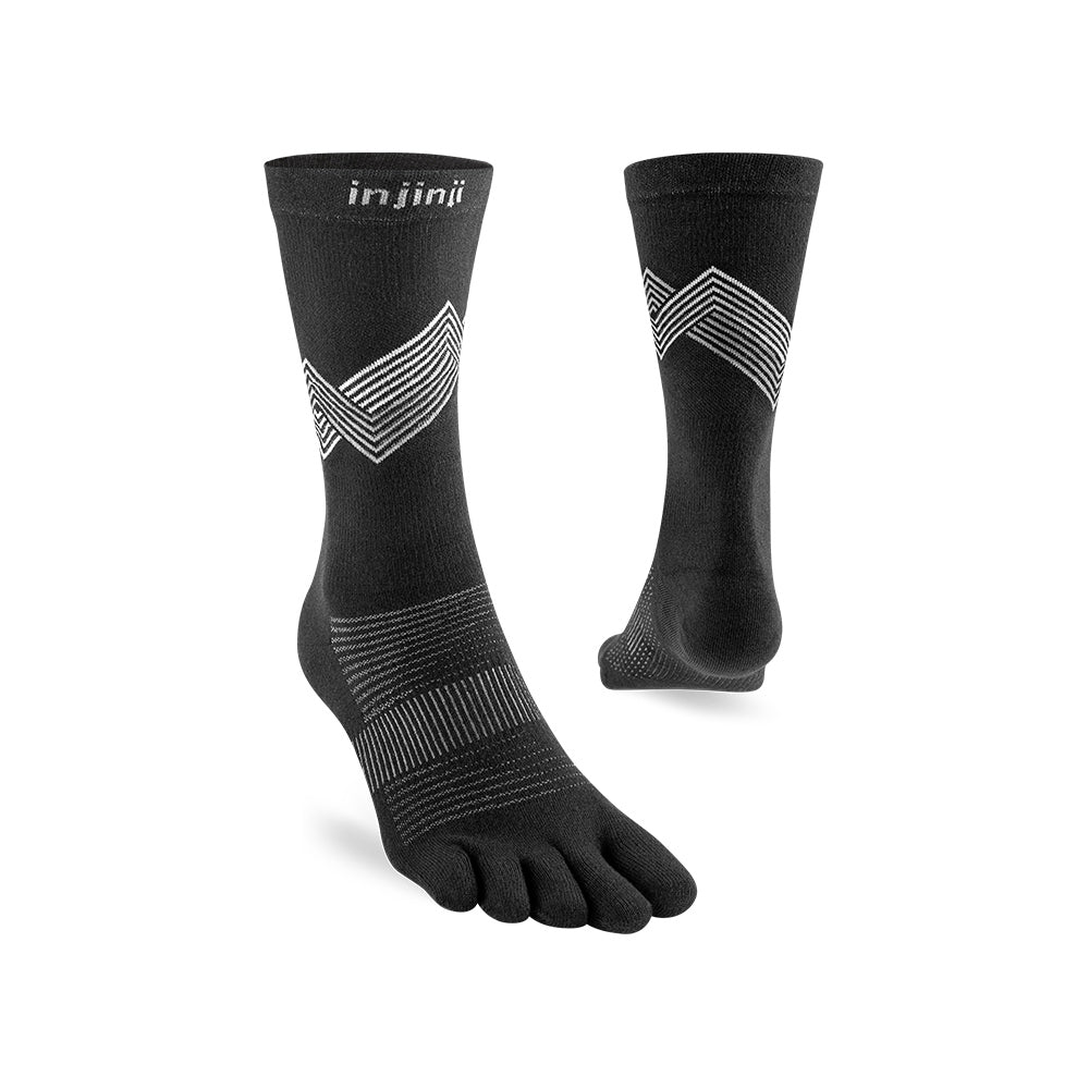 Injinji - 【injinji】Run輕量吸排五趾中筒襪NX (黑色)  - NAA1995 | COOLMAX 快乾襪 吸濕排汗 輕量透氣 中筒襪