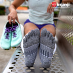 Injinji - 【injinji】女 COMPRESSION 五趾壓力襪 (灰色) - WAA5293| 吸濕排汗 跑步 馬拉松 健身訓練 漸進式壓力