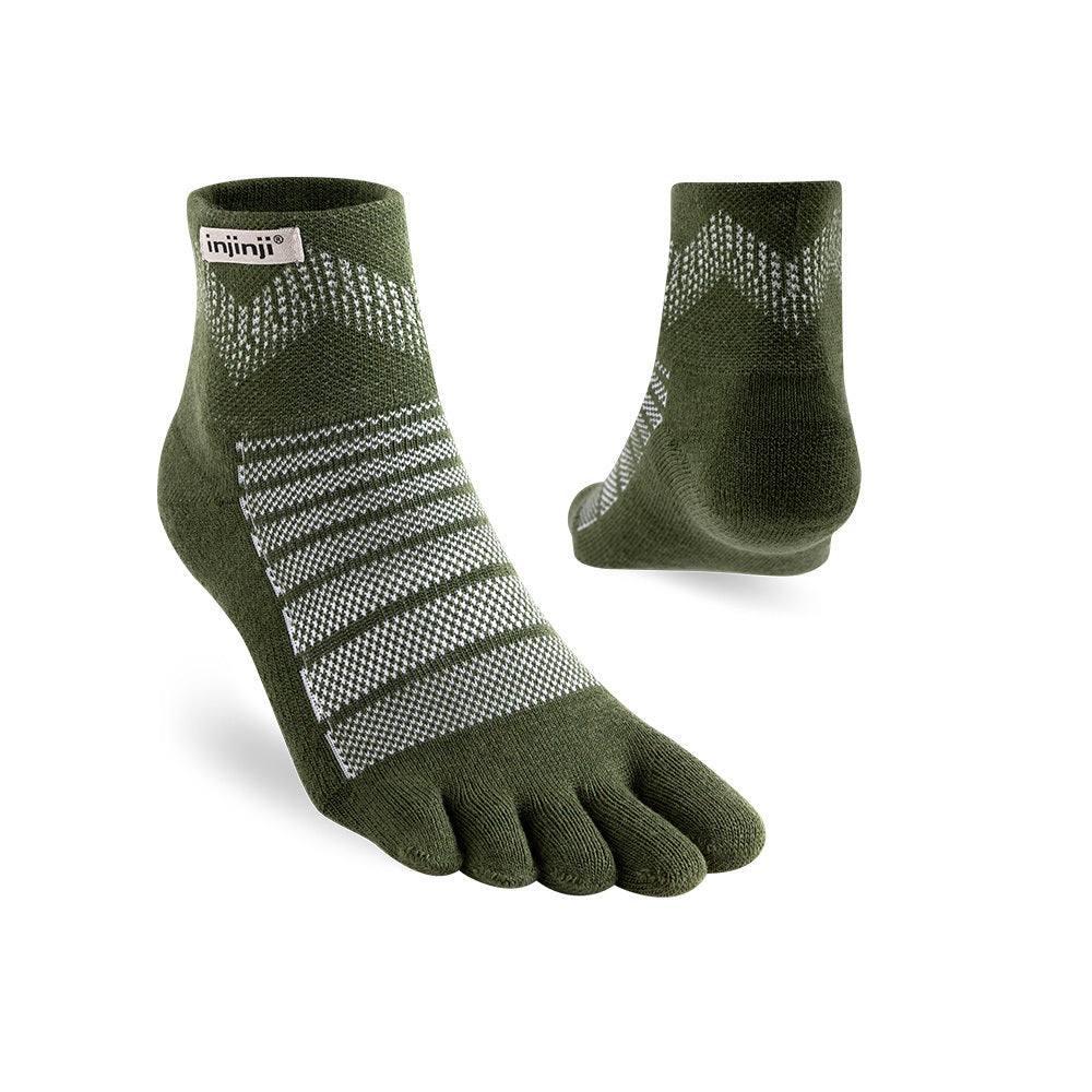 Injinji - 【injinji】Outdoor戶外避震羊毛五趾短襪NX (森林綠)-NAA7548|五趾襪 登山襪 登山推薦 防臭抗菌 吸濕排汗 羊毛襪