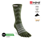 Injinji - 【injinji】Outdoor戶外避震羊毛五趾中筒襪NX (森林綠)-AA7648 |五趾襪 登山襪 登山推薦 防臭抗菌 吸濕排汗 羊毛襪