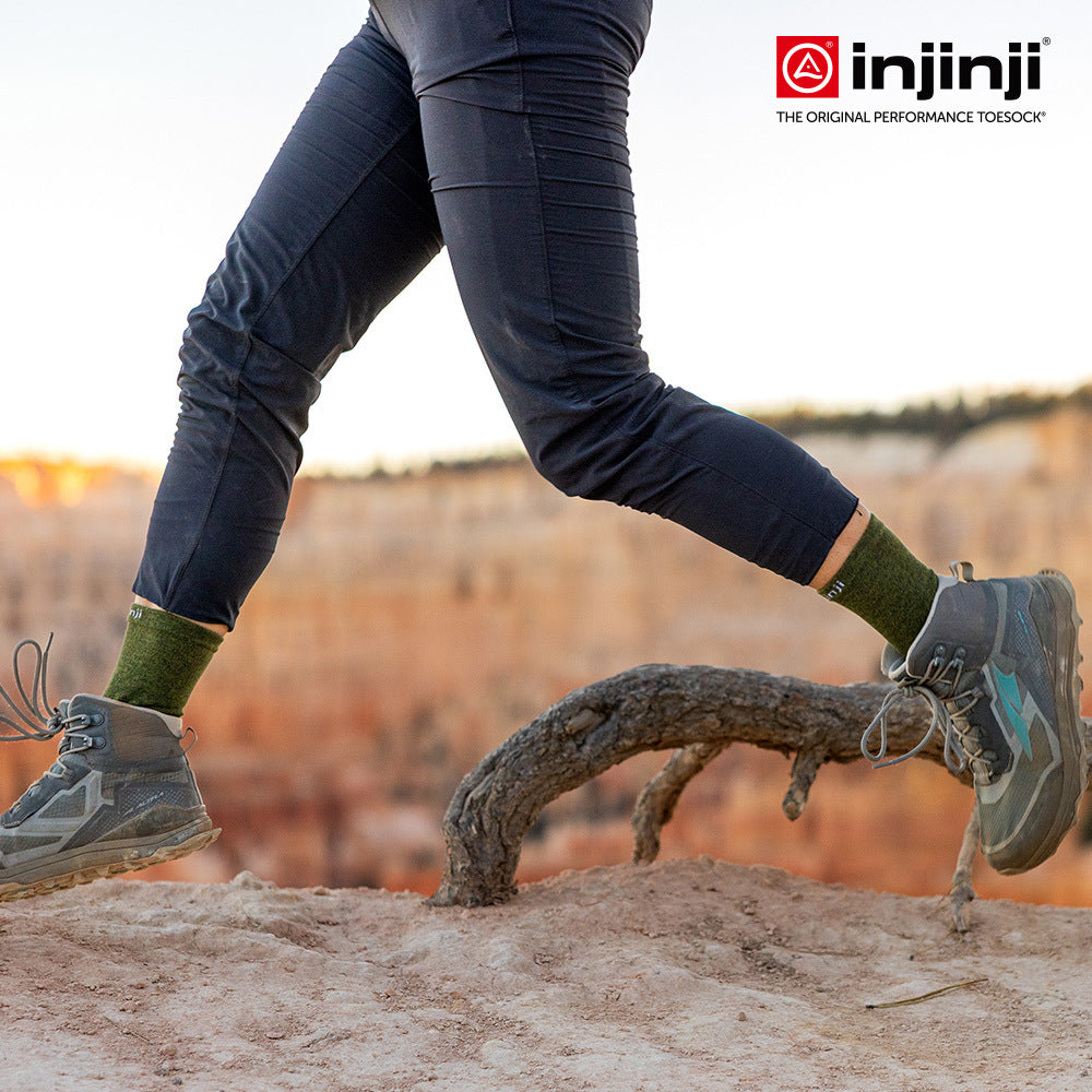 Injinji - 【injinji】Liner中筒羊毛內襪NX (森林綠) - NAA2948 | 羊毛抗菌襪 吸濕排汗 登山推薦 五趾襪