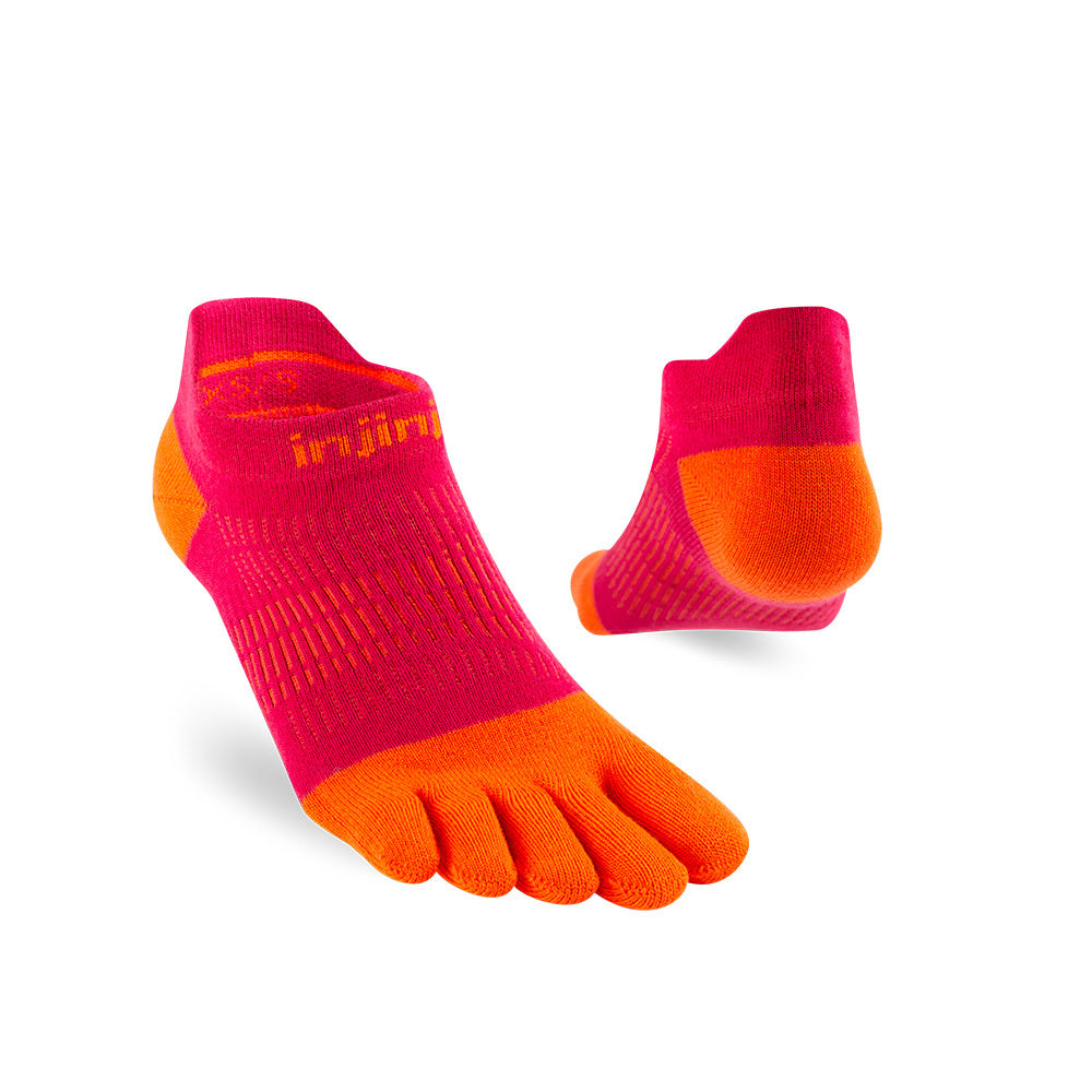 Injinji - 【injinji】女 Run輕量吸排五趾隱形襪NX(辣橘紅)  - WAA9004 | COOLMAX 女生腳型 吸濕排汗 輕量透氣 五趾襪 隱形襪