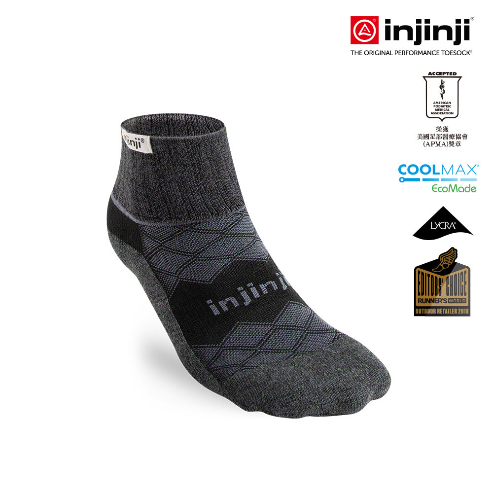 Injinji - 【injinji】男 Runner全方位防護跑襪-外襪 (黑色) -MAA9795 | 短襪 網路推薦 馬拉松慢跑 長跑專用襪