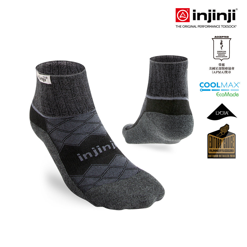 Injinji - 【injinji】男 Runner全方位防護跑襪-外襪 (黑色) -MAA9795 | 短襪 網路推薦 馬拉松慢跑 長跑專用襪