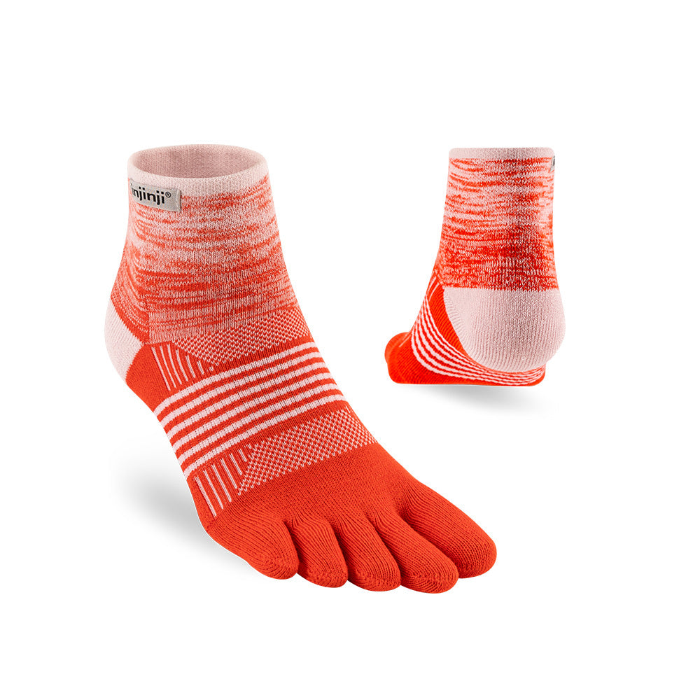 Injinji - 【injinji】女 Trail野跑避震吸排五趾短襪 (朱槿) - WAA3802 | 厚底防震 運動員推薦 吸濕排汗 五趾襪