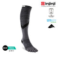 Injinji - 【injinji】Trail野跑避震吸排五趾高筒襪 (黑色) - NAA3595 | 厚底防震 運動員推薦 吸濕排汗 五趾襪