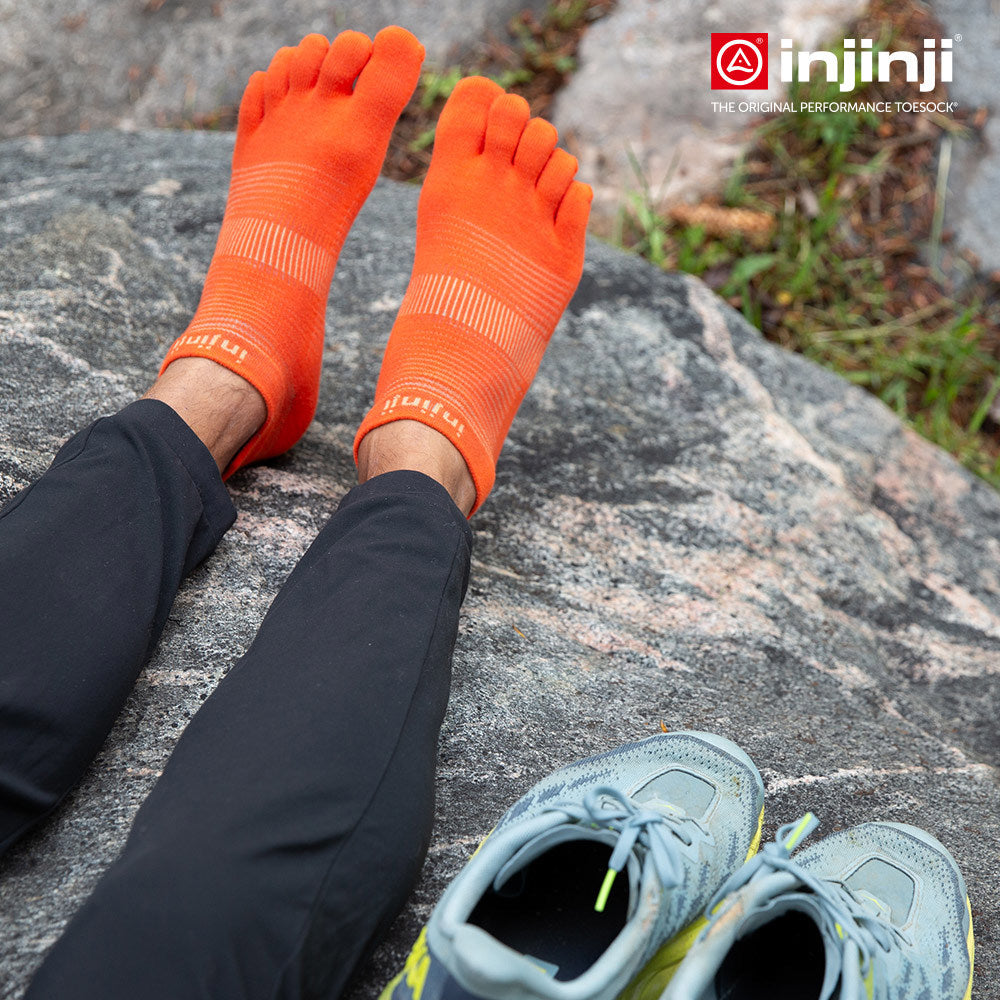 Injinji - 【injinji】Run輕量吸排五趾隱形襪NX (火焰橘) - NAA1314 | COOLMAX 快乾襪 吸濕排汗 輕量透氣 五趾襪 隱形襪