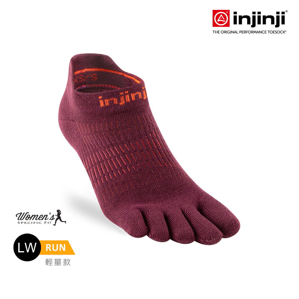 Injinji - 【injinji】女 Run輕量吸排五趾隱形襪NX(桃花心木)  - WAA9008 | COOLMAX 女生腳型 吸濕排汗 輕量透氣 五趾襪 隱形襪